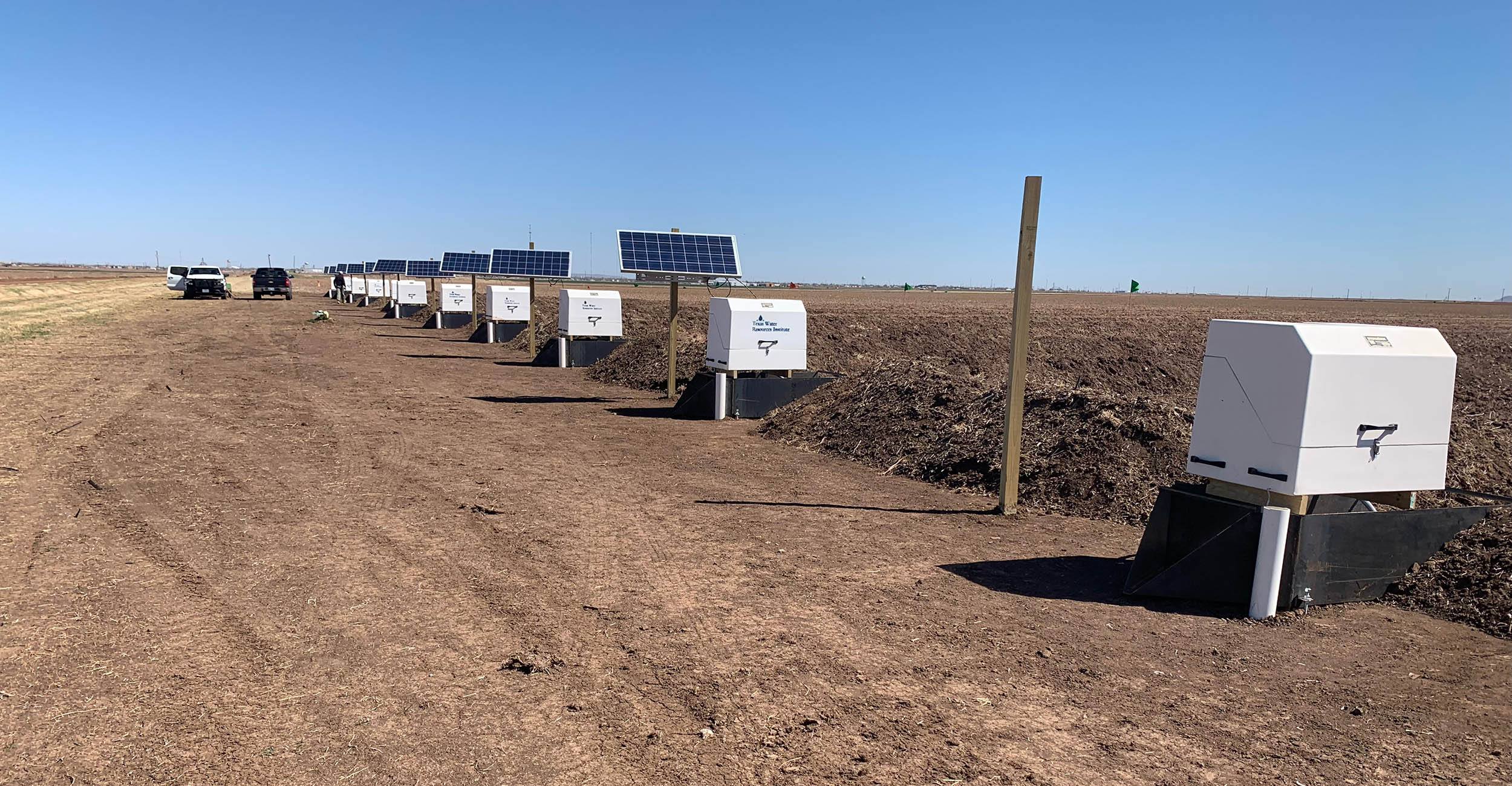 Water flumes and automated water samplers at the Southwest Research and Extension Center in Altus.