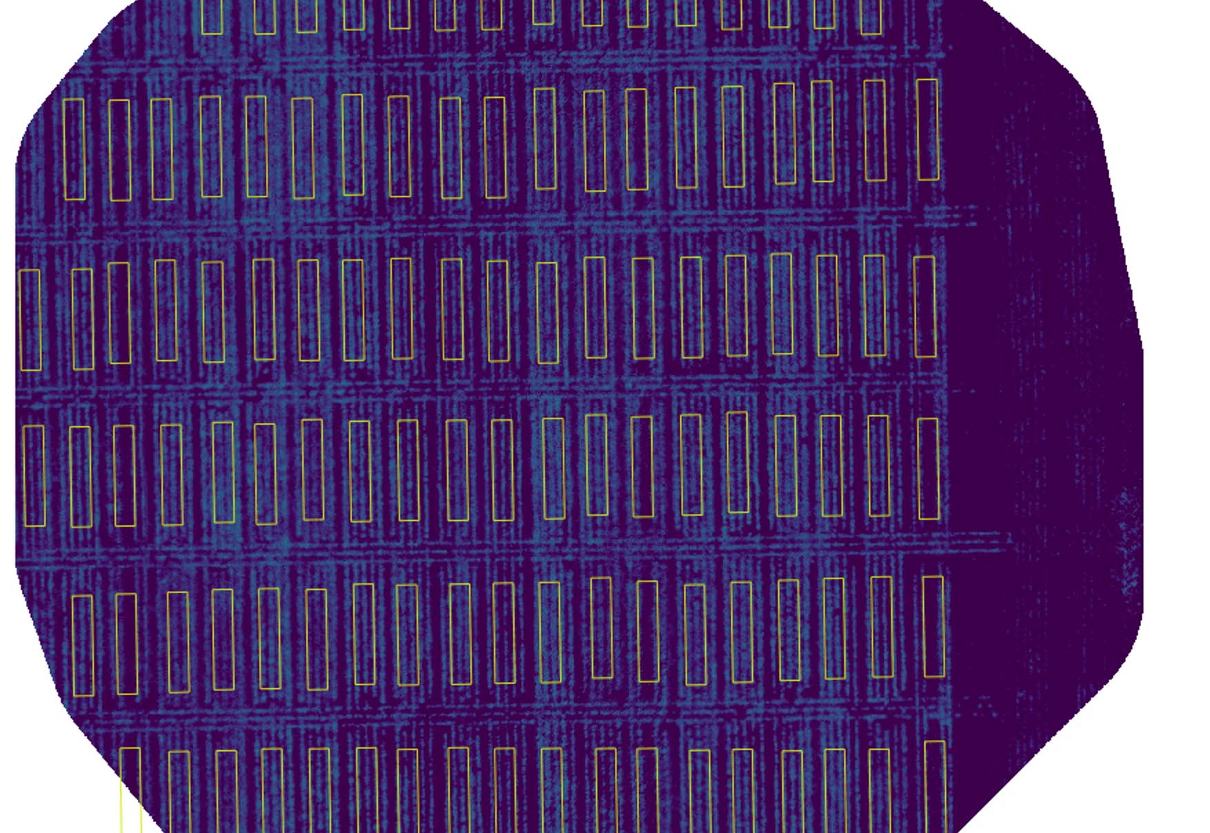 Yellow rectangle field plots on a blue field.